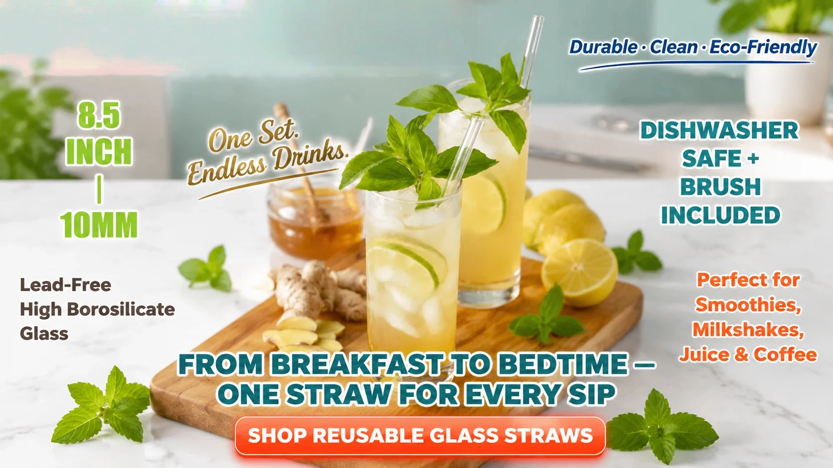 Shop reusable glass straws