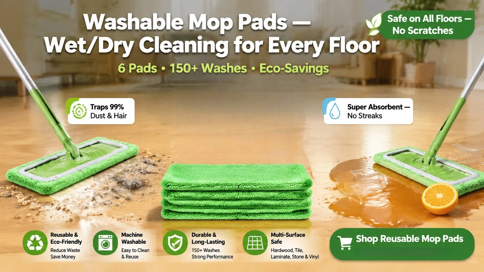 Shop Reusable Mop Pads