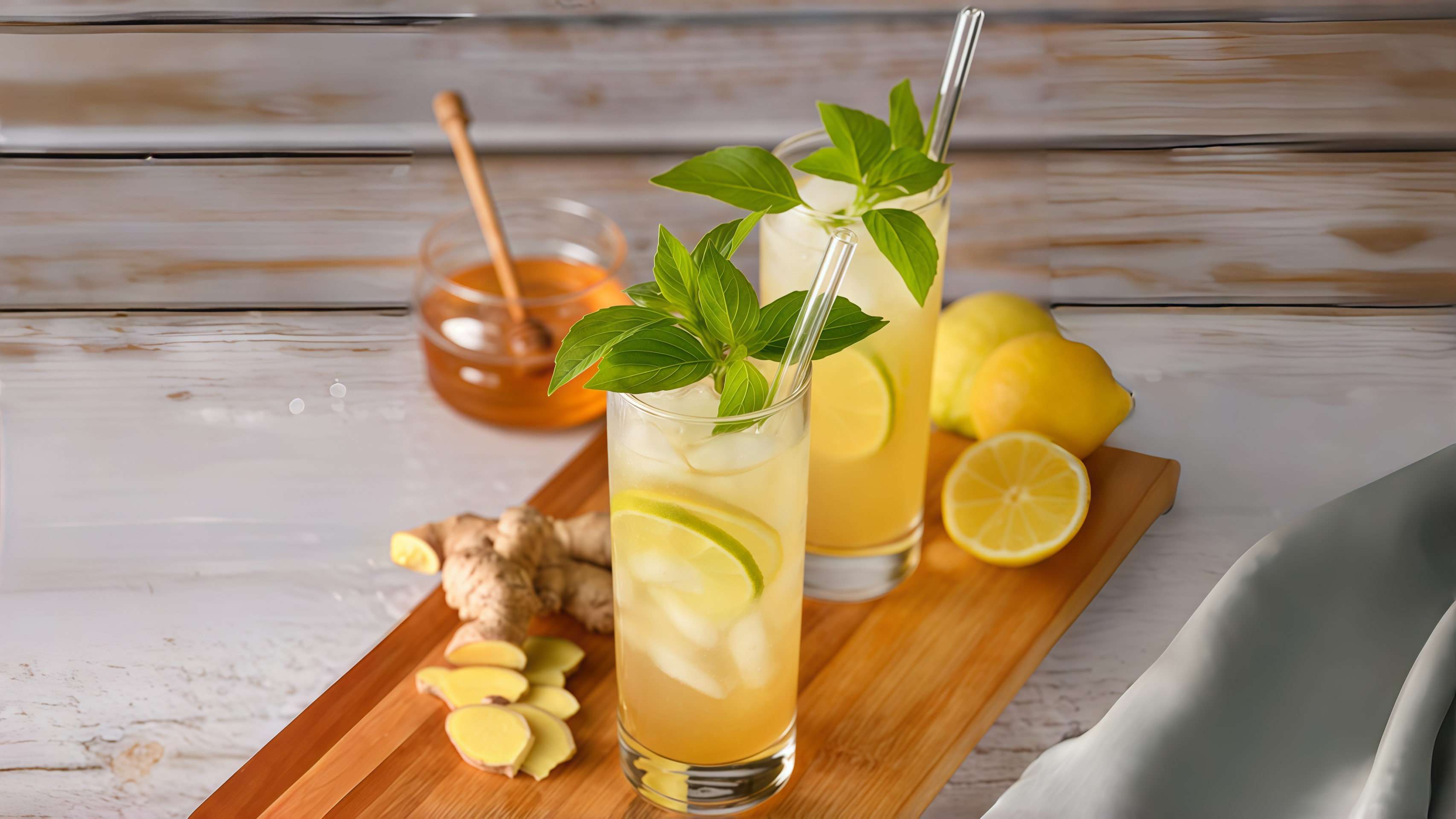 Piteno reusable glass straw inserted in a glass of lemonade on a backyard picnic table, with summer sunshine and outdoor family setting